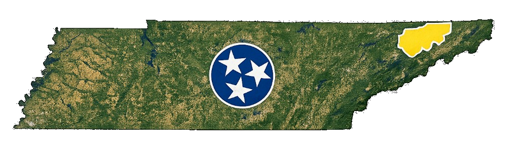 Map of Tennessee with Sullivan County highlighted